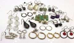 Group lot of vintage 925 sterling silver stud and dangle earrings
