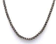 Vintage 925 sterling silver signed flower link chain necklace