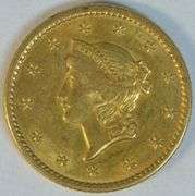 Lovely BU 1849 Open Wreath Type One $1 Gold Piece