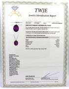 14kt Yellow gold 50ct oval amethyst pendant on chain