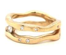 14kt Yellow gold 0.25ctw channel and Burnished set band