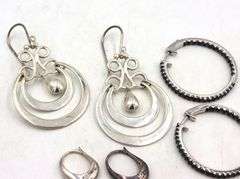 3 Pairs of 925 sterling silver earrings