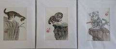 Quantity of 3 Extremely Collectable Oriental Original Painting