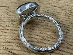 Sterling Silver 925 One of a Kind Dichroic Glass Ring Size 8.5