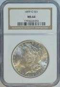 GEM' BU 1899-O Morgan Silver Dollar. NGC MS64