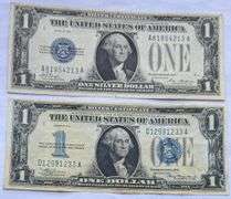 Slider Funny Back 1928 &1934 $1 Silver Certificates