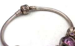 Lot of 3 Pandora charms bracelet in sterling silver