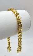 Dazzling 14 Kt 16.2 Grams Yellow Gold Plated Tennis Bracelet
