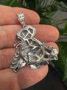 Rhodium Plated 925 Sterling Silver CZ Cash Bag Pendant