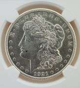 1921 S Morgan Silver Dollar, NGC AU 53