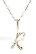 Tiffany & Co Alphabet letter K pendant on chain