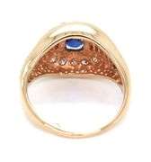 14kt Yellow gold 0.75ct sapphire with 0.50ctw diamond ring