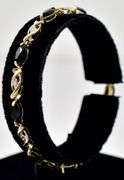 Stunning 14K Yellow Gold Black Spinel and Diamond Bracelet
