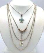 Group lot of 5 Vintage 925 sterling silver necklaces