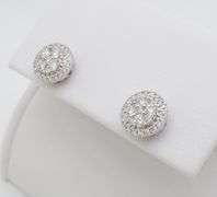 Diamond Halo Cluster Earrings