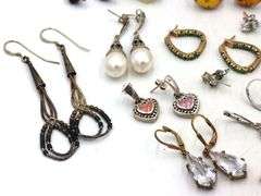 Group lot of Vintage 925 sterling silver earrings