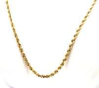 14kt Yellow gold rope chain necklace