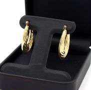 14kt Yellow gold sculpted hoop earrings