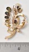 Unique Natural Star Sapphire Gemstone  Brooch in 10K Yellow Gold