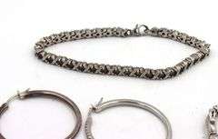 Group of vintage 925 sterling silver mixed jewelry