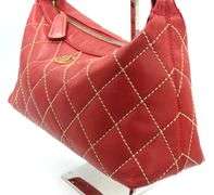 Vintage Chanel Surpqiue Stitch Red Quilted Shoulder Bag