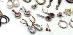 Group lot of Vintage 925 sterling silver earrings