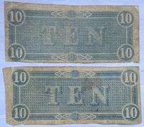 2 Circulated $10 Feb 14 1864 Series CSA Notes