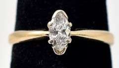 Eye-Catching 14K Yellow Gold Solitaire Diamond Ring