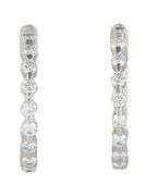 1.65ctw Round Diamond Inside Out Hoop Earrings in 14K