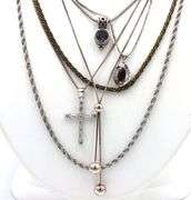Group lot of 6 vintage 925 sterling silver necklaces
