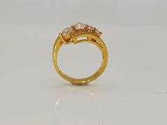 Sparkling 14 K Yellow Gold Plate 2.65 Ctw Lab Simulated Diamond Ring
