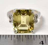 Citrine and CZ Gemstone Ring in Sterling Silver