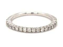Thin, Stackable 14K WG Diamond Band.
