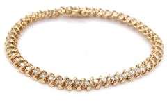 14kt Yellow gold 2ctw diamond tennis bracelet