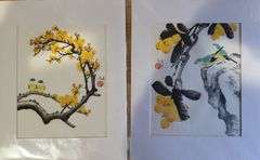 Quantity of 2 Extremely Collectable Oriental Original Painting , 14x11 matted