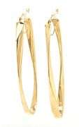 14kt Yellow gold long oval hoops