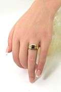 Gorgeous 18K Garnet and Diamond Ring