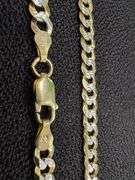 24k Gold Plated 925 Sterling Silver Diamond Cut Pave Curb Cuban Chain 24"