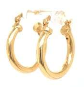 18kt Yellow gold tube hoop earrings