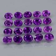 Royal purple! 6.65ct 5x4mm real Brazilian Amethyst set