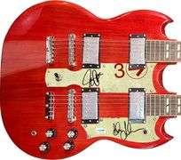 Rush Signed 18-String Double Neck SG Signature Edition Graphics Guitar ACOA