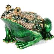 Hand-Painted Enamel Frog Trinket Box