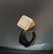 Men's 14 Kt Gold Plate 8.25 Cttw. Lab Simulated Diamond Ring.