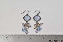 Beaded Dangle Earrings in Sterling Silver