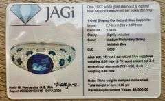 Sapphire and Diamond Ring in 18K White Gold