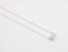 Emerald Cut Diamond Solitaire Necklace