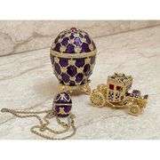 Handmade Purple Fabergé Egg Austrian Crystals