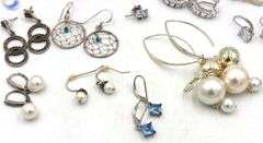 Group lot of vintage 925 sterling silver earrings