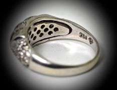 Elegant 18K White Gold Diamond Dome Ring