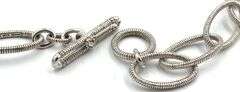 Judith Ripka 2 tone oval link chain necklace